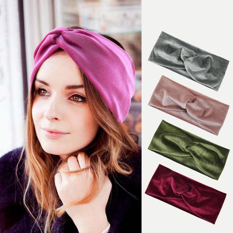 Simple Style Solid Color Polyester Hair Band