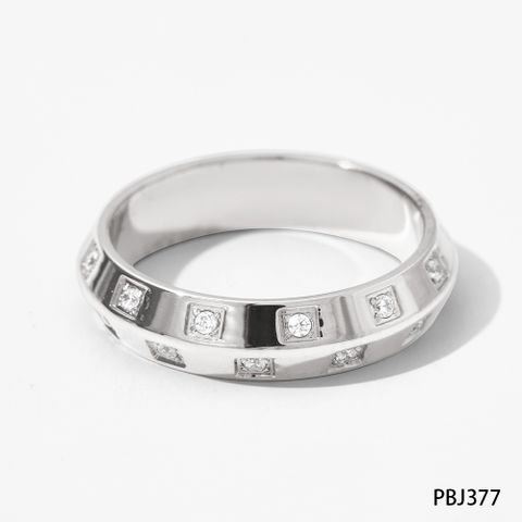 304 Stainless Steel 16K Gold Plated White Gold Plated Gold Plated Simple Style Inlay Solid Color Zircon Rings