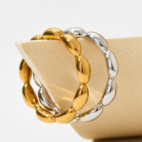 304 Stainless Steel 16K Gold Plated White Gold Plated Gold Plated Simple Style Plating Solid Color Rings