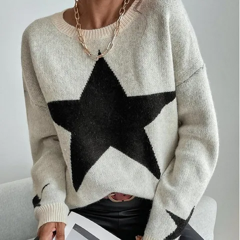 Femmes Chandail Manche Longue Pulls & Cardigans Décontractée Star