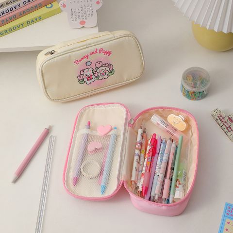 Cute Cartoon Students Studying Stationery Pencil Box
