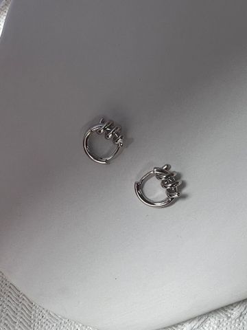 1 Pair Ig Style Spiral Stripe Plating Sterling Silver Earrings