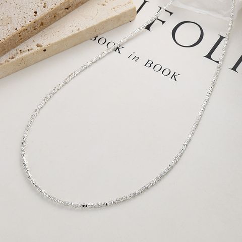 Lady Solid Color Sterling Silver Shell Plating Necklace