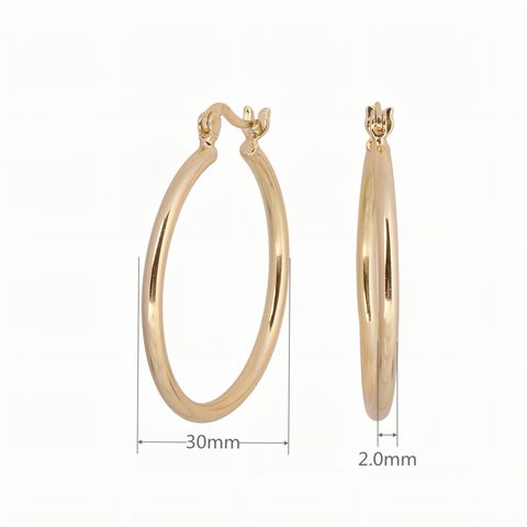 1 Pair Simple Style Classic Style Round Solid Color Plating Sterling Silver White Gold Plated Gold Plated Earrings