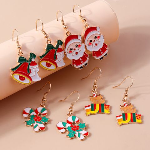 1 Set 1 Pair Casual Streetwear Christmas Tree Santa Claus Zinc Alloy Drop Earrings