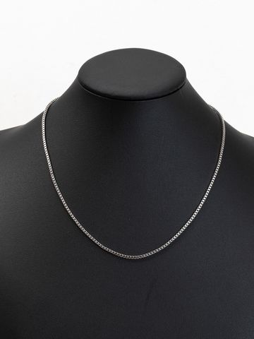 Hip-hop Simple Style Solid Color Stainless Steel Chain Men's Necklace