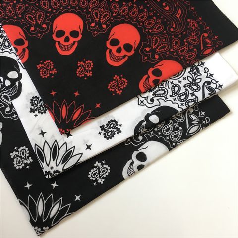 Unisex Punk Skull Cotton Printing Kerchief