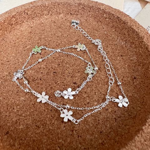 Lady Simple Style Flower Sterling Silver Plating Necklace