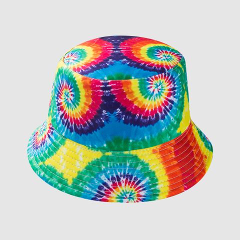 Unisex Casual Hip-hop Tie Dye Wide Eaves Bucket Hat
