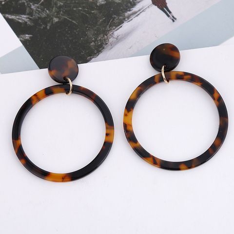 1 Pair Glam Leopard Patchwork Arylic Drop Earrings