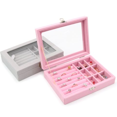 Wholesale Jewelry Simple Style Solid Color Cloth Jewelry Boxes