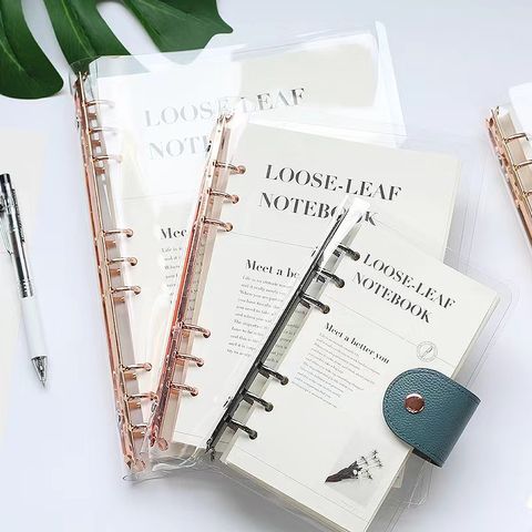 1 Piece Letter Learning Pvc Paper Preppy Style Loose Spiral Notebook