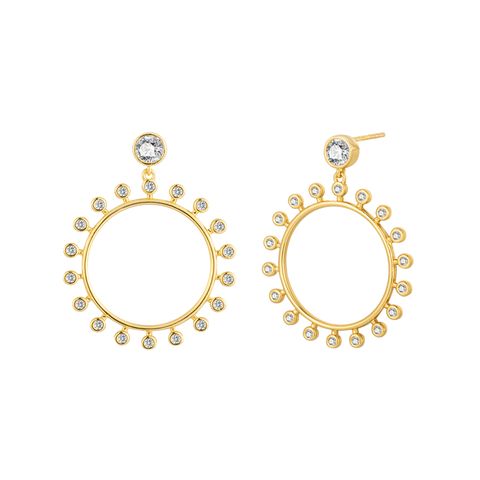 1 Pair Simple Style Round Plating Inlay Sterling Silver Zircon Drop Earrings
