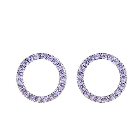 1 Pair Simple Style Round Plating Inlay Copper Zircon Ear Studs
