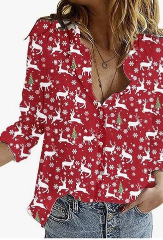 Women's Blouse Long Sleeve Blouses Printing Casual Printing