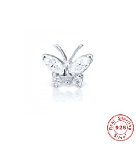1 Piece Sweet Simple Style Streetwear Geometric Moon Flower Inlay Sterling Silver Zircon Earrings