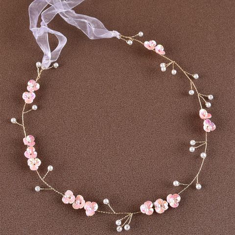 Bridal Headdress Pearl Three-petal Flower Handmade Headband
