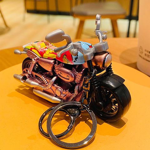 Cartoon Style Motorcycle Alloy Plastic Unisex Bag Pendant Keychain
