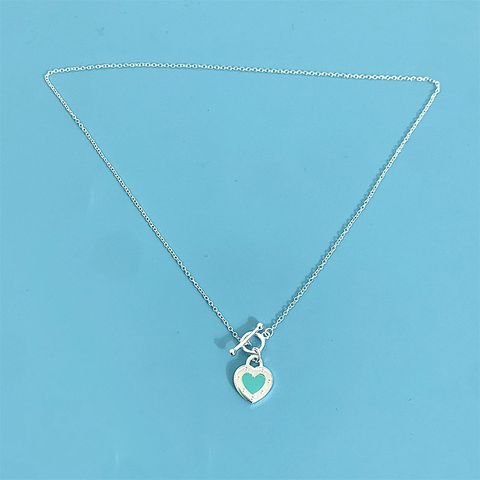 Stainless Steel IG Style Casual Vintage Style Heart Shape Enamel Pendant Necklace