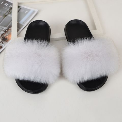 Women's Casual Solid Color Round Toe Slides Slippers