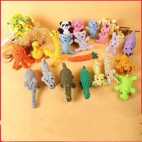 Cute Woven Animal Cotton Rope Molar Cat And Dog Toys