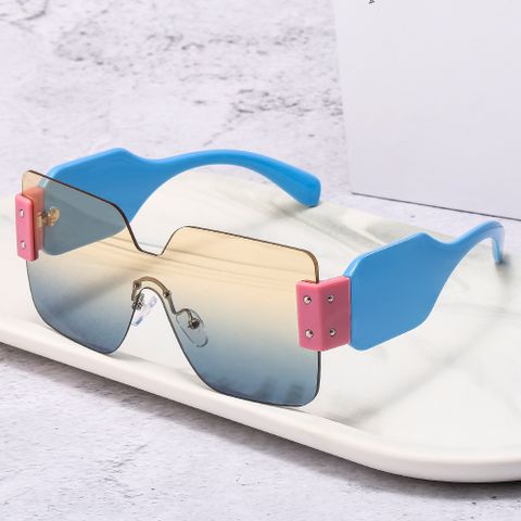 Simple Style Color Block Pc Square Patchwork Frameless Glasses