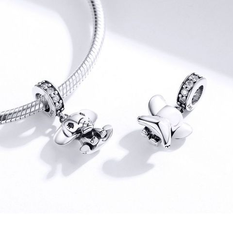 Casual Dog Elephant Zircon Sterling Silver Wholesale Jewelry Accessories