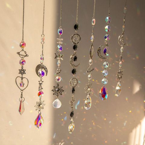 Simple Style Moon Water Droplets Artificial Crystal Pendant Suncatcher Artificial Decorations