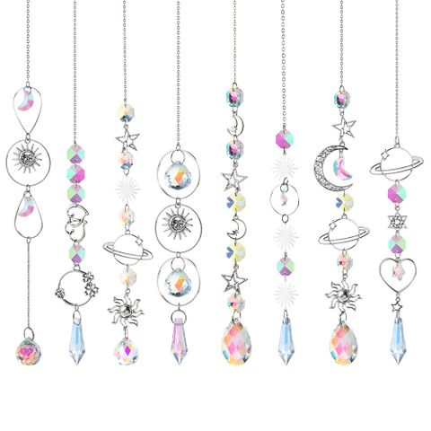 Simple Style Moon Heart Shape Crystal Wind Chime
