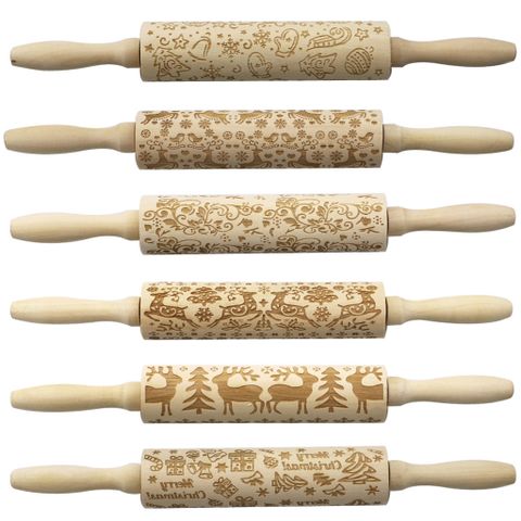 Christmas Cartoon Style Ethnic Style Elk Theaceae/muhe Rolling Pin