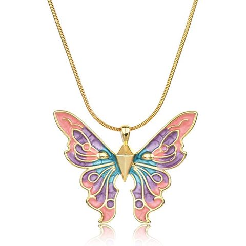 Sweet Butterfly Alloy Plating Women's Pendant Necklace