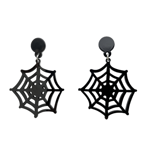 1 Pair Retro Funny Cool Style Pumpkin Ghost Spider Web Arylic Drop Earrings