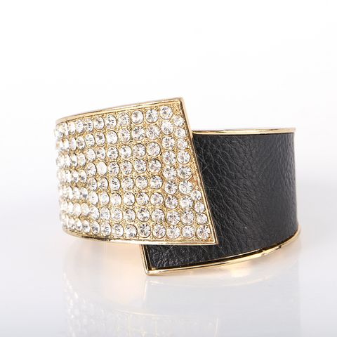Ig Style Simple Style Solid Color Wings Alloy Metal Inlay Rhinestones Women's Bangle