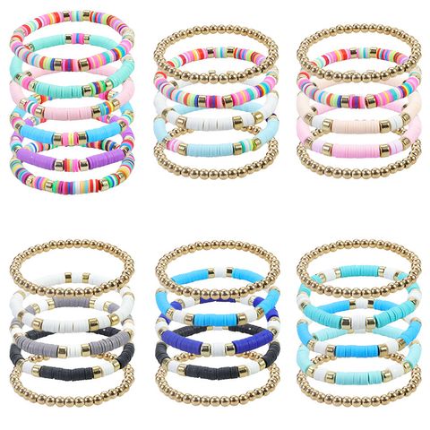 Basic Bohemian Classic Style Colorful Soft Clay Unisex Bracelets