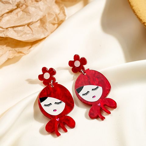 1 Pair Ig Style Cartoon Style Wolf Plating Arylic Drop Earrings