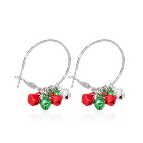 1 Pair Simple Style Christmas Tree Inlay Alloy Zircon Drop Earrings