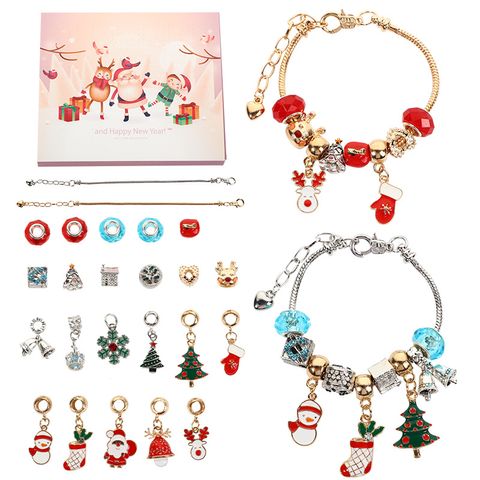 Fashion Christmas Tree Elk Alloy Plating Girl's Bracelets 1 Set