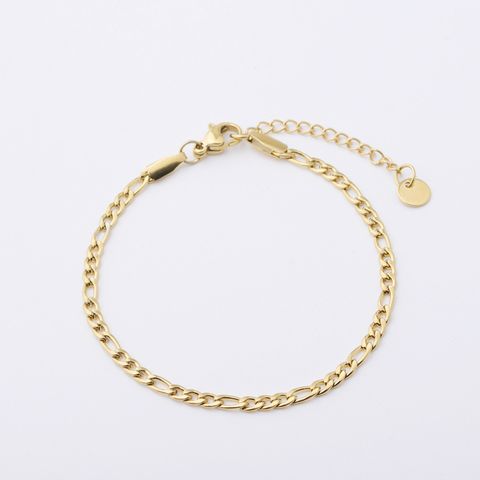 Streetwear Solid Color Stainless Steel 18K Gold Plated None Bracelets In Bulk