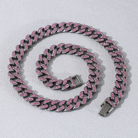 Hip-hop Solid Color Rhinestones Alloy Wholesale Bracelets Necklace