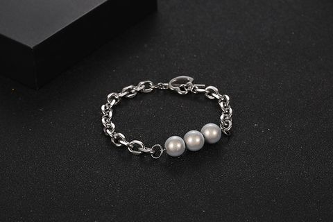 Ig Style Cool Style Heart Shape Titanium Steel Pearl Bracelets