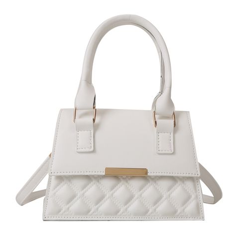 Women's Pu Leather Solid Color Elegant Streetwear Square Flip Cover Shoulder Bag Handbag Crossbody Bag