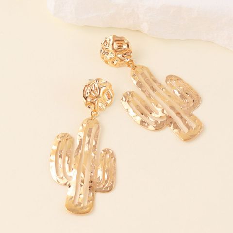 1 Pair Lady Cactus Iron Drop Earrings