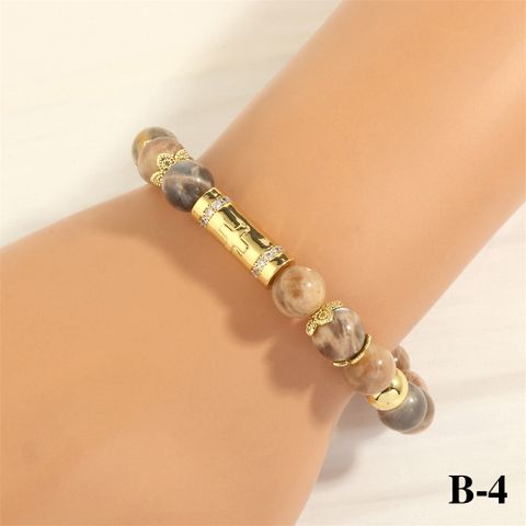 Ornement De Commerce Extérieur Bohème À La Main Double Perilla Violet Tour Jaune Cristal Perlé Bracelet Bracelet Élastique Multicouche