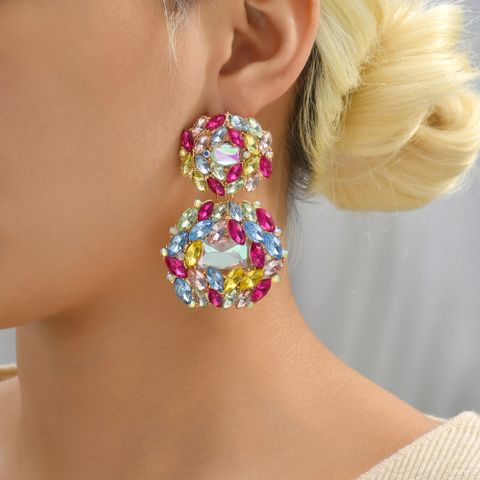 1 Pair Fashion Geometric Rhinestone Women's Drop Earrings