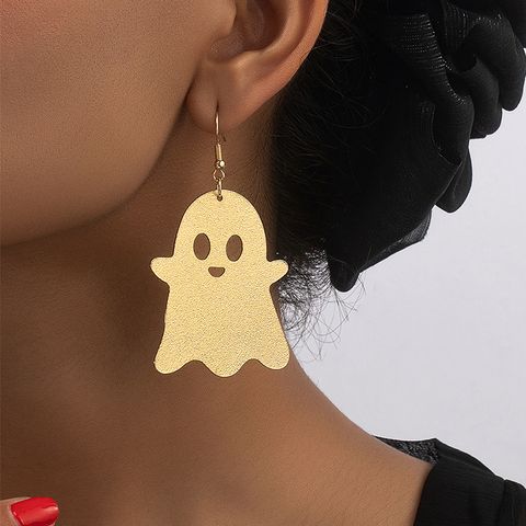 1 Pair Lady Streetwear Cool Style Ghost Plating Alloy 14k Gold Plated Drop Earrings