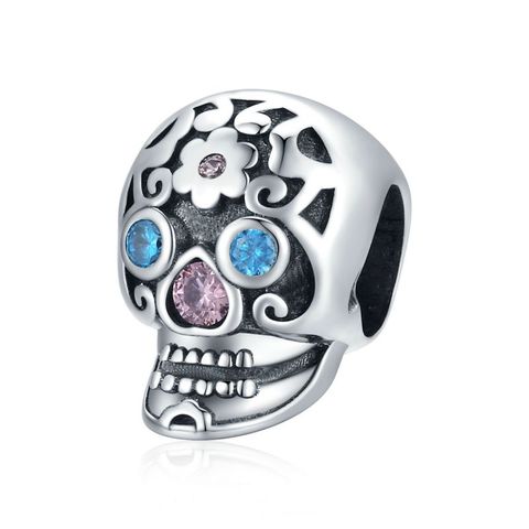 Casual Handmade Novelty Pumpkin Skull White Gold Plated Zircon Sterling Silver Wholesale Jewelry Accessories
