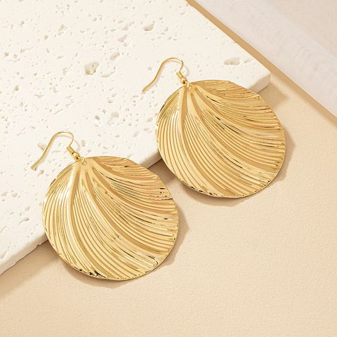 1 Pair Ig Style Exaggerated Round Solid Color Plating Alloy Drop Earrings