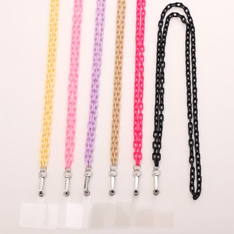 Elegant Solid Color Arylic Chain Mobile Phone Chain