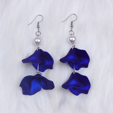 Wholesale Jewelry Casual Simple Style Petal Arylic Spray Paint Pearl Drop Earrings