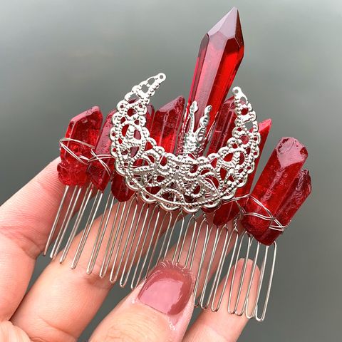 Glam Crown Crystal Handmade Inlay Rhinestones Insert Comb
